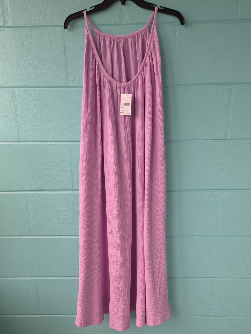 NWT "Lush" Crinkle Relaxed Fit Maxi Dress Woman's Size Medium